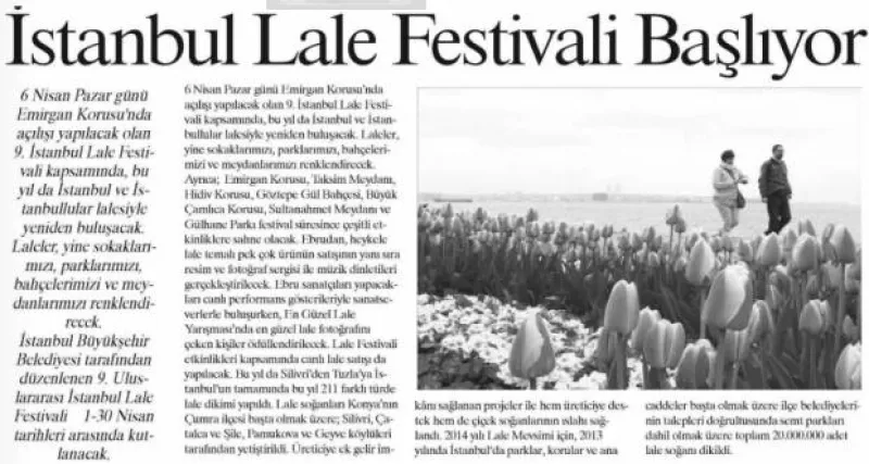 İstanbul Lale Festivali Başlıyor (Yurthaber)