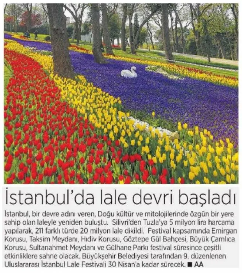 İstanbul´da Lale Devri Başladı (Milliyet Gazetesi)