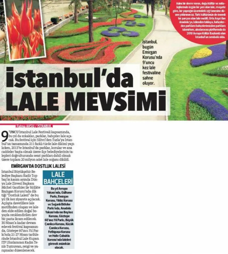 İstanbul´da Lale Mevsimi (Hürriyet Gazetesi)