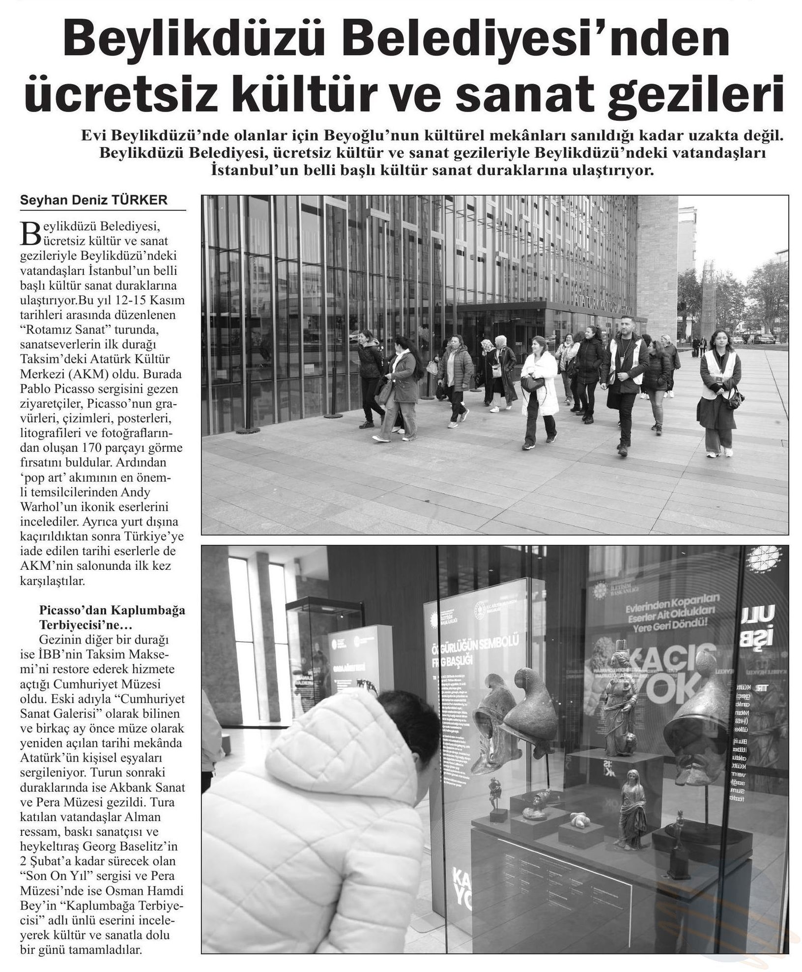 Beylikdüzü Belediyesi’nden ücretsiz kültür ve sanat gezileri